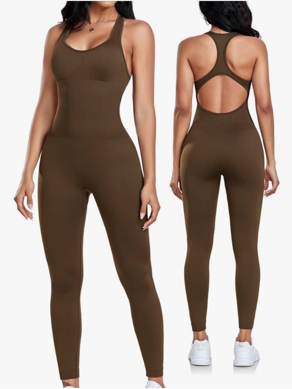 Brown Backless Jumpsuit